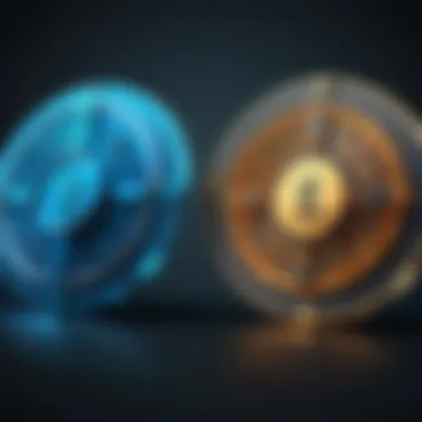 Illustration of symmetric vs asymmetric encryption