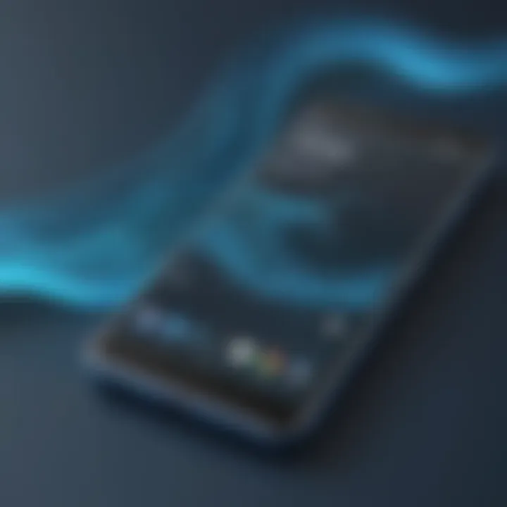 Abstract blue waves symbolizing customization