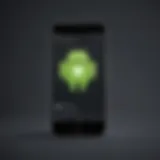 Illustration of Android phone with Messenger app icon