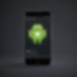 Illustration of Android phone with Messenger app icon