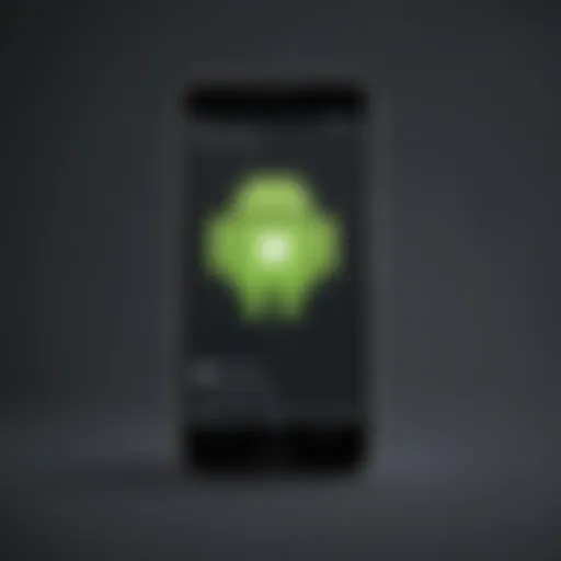 Illustration of Android phone with Messenger app icon