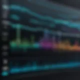 Sophisticated audio equalizer visualization on screen