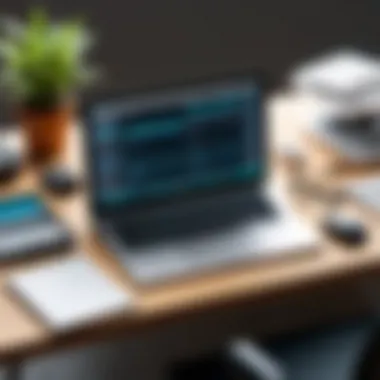 Essential Tools for Tech Blogging A vibrant tech workspace featuring essential blogging tools.