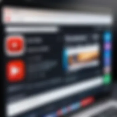 User Interface of a Popular Downloader App Close-up of a user interface highlighting features of a popular YouTube downloader app