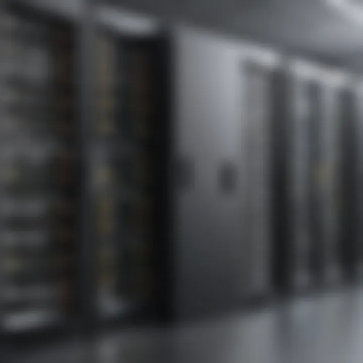 A secured server room with advanced locking mechanisms.