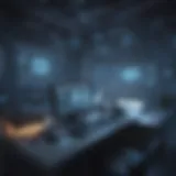 Futuristic Coding Environment Illustration depicting a futuristic coding environment
