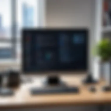 Traditional desktop computer setup in an office