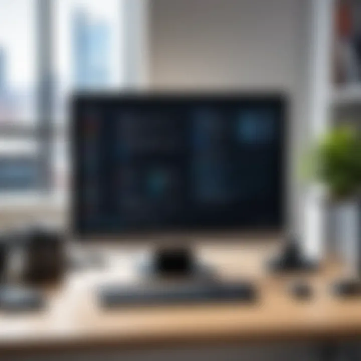 Traditional desktop computer setup in an office