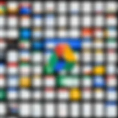 Visual representation of different file types available for download in Google Drive