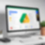 Overview of Google Drive interface with highlighted download options