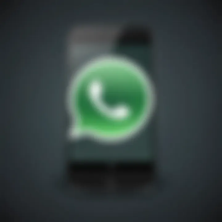 Illustration of smartphone displaying WhatsApp logo