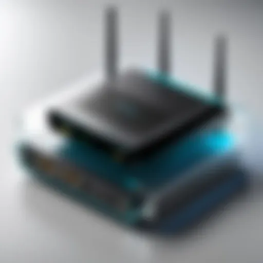 Visual representation of a router interface