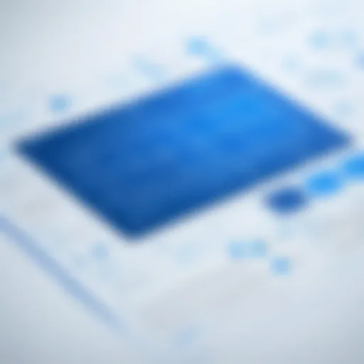 Blueprint of a web page layout with design elements