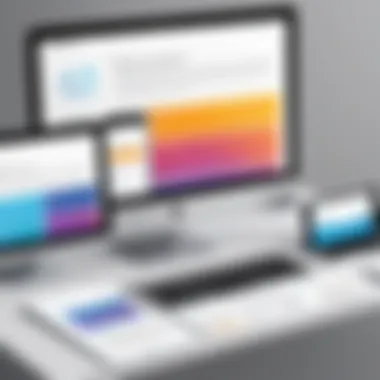 Responsive Design Across Devices Responsive design elements on various devices.
