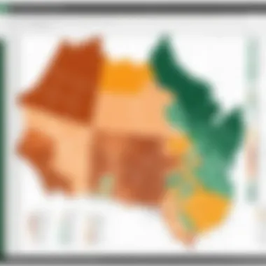 Choropleth map illustrating demographic data in Excel