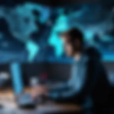 Cybersecurity Expert Analyzing DDoS Attack Patterns Cybersecurity Expert Analyzing DDoS Attack Patterns
