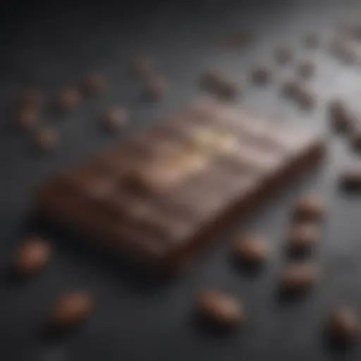 Dark chocolate bar with cocoa beans