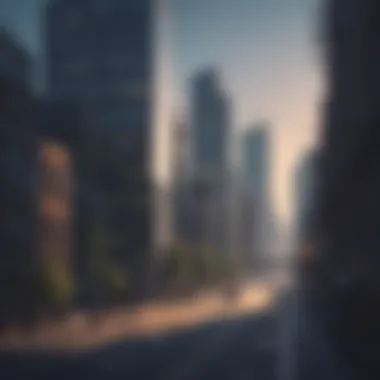 Urban Shadowscape Silhouetted Cityscape