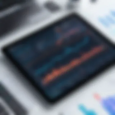 Data Analysis Graph on Tablet Screen Data analysis graph on tablet screen
