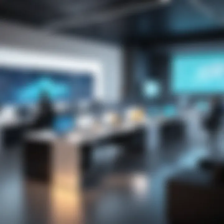 A collaborative workspace showcasing team dynamics in project development