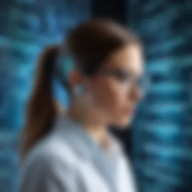 Visual representation of computer scientist analyzing data patterns