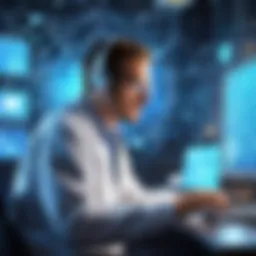 Abstract depiction of computer scientist brainstorming innovative solutions