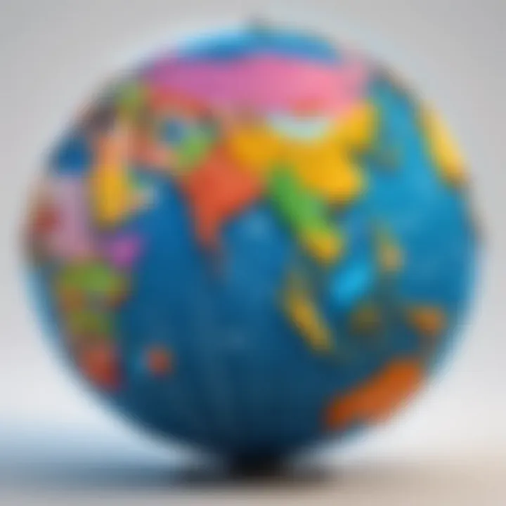 A digital globe highlighting global communication