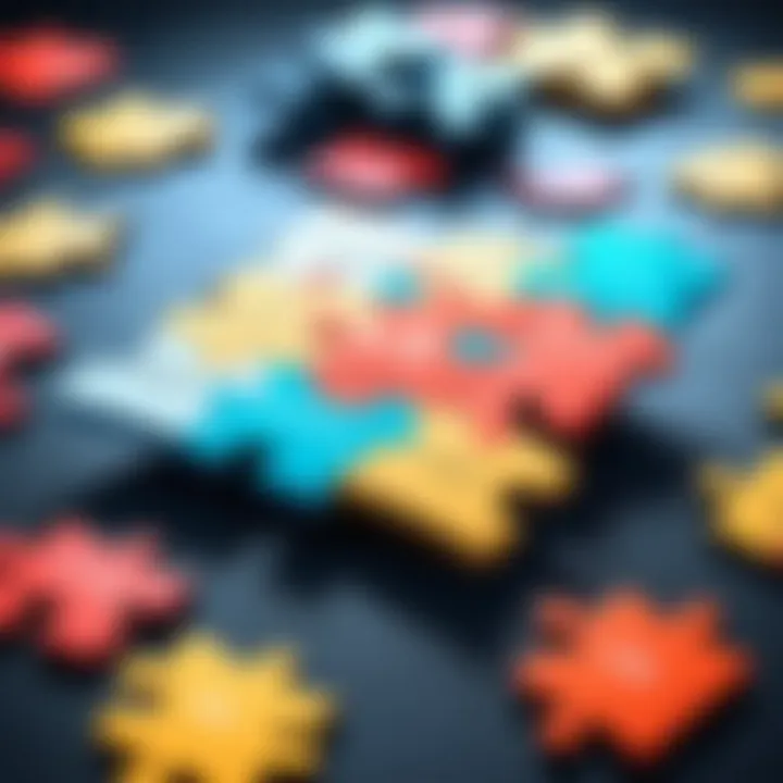 Abstract puzzle pieces representing problem-solving strategies
