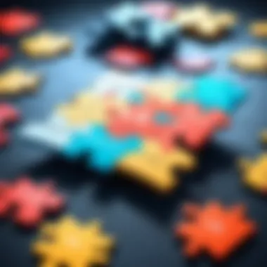 Strategic Equation Puzzle Abstract puzzle pieces representing problem-solving strategies