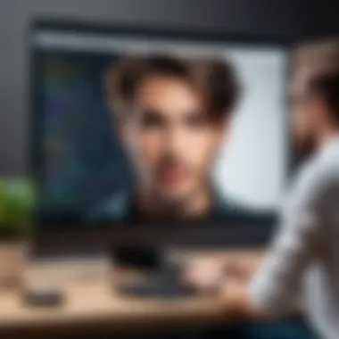 A candidate showcasing their coding skills on a computer screen during an interview