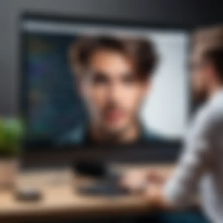 A candidate showcasing their coding skills on a computer screen during an interview