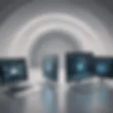 Illustration of two computers connected by a secure VPN tunnel