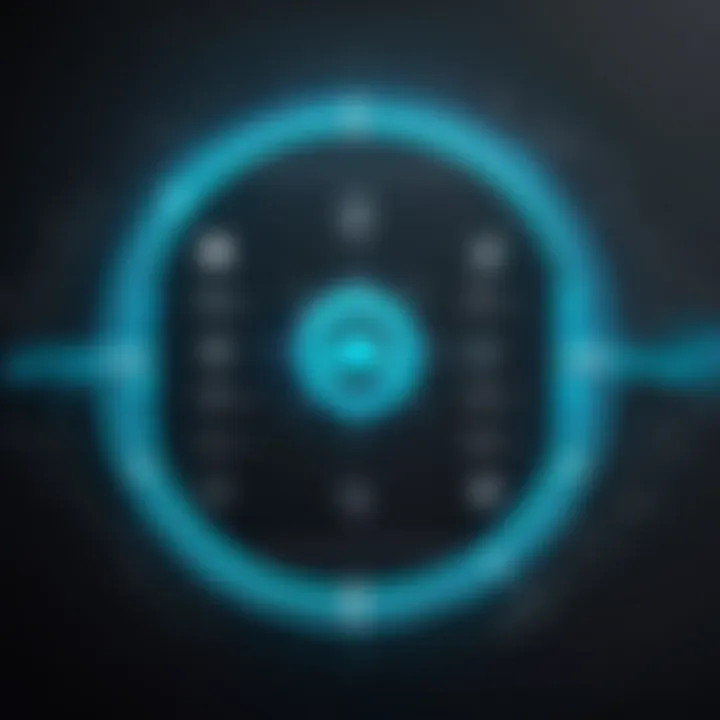 Conceptual representation of password strength with various icons