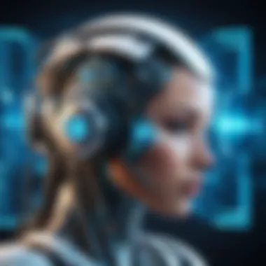 AI algorithm in futuristic gaming concept