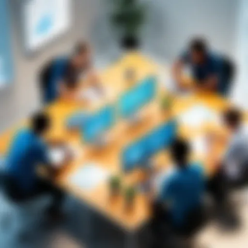 Amazon internship team collaborating on a project