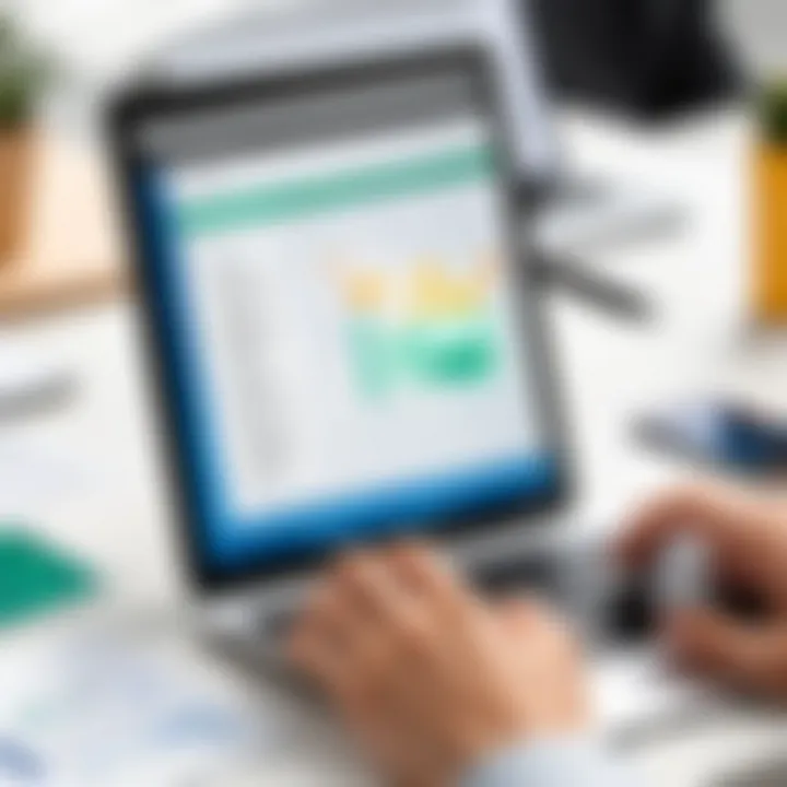 A user engaging with a spreadsheet on a mobile device, demonstrating productivity