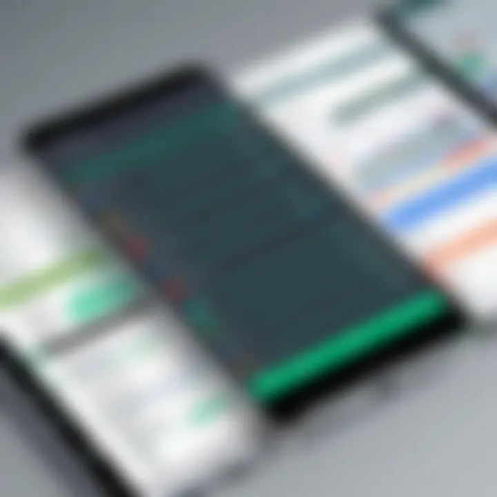 A detailed comparison chart showcasing features of various Android spreadsheet apps
