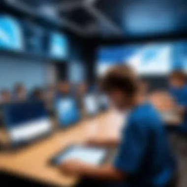 Classroom Engagement: Tracking the ISS Children using a tablet to track the ISS in a classroom setting