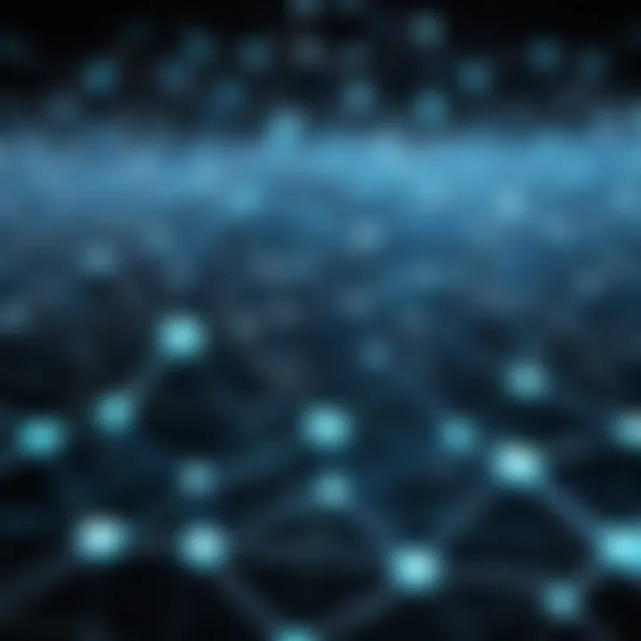 Illustration depicting a complex network of data connections