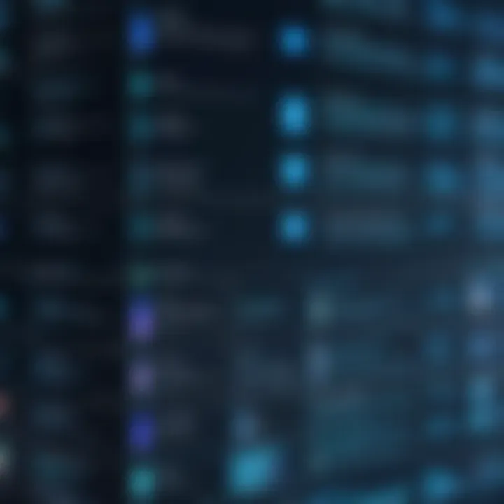Illustration showcasing various types of database structures