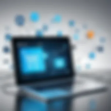 The Role of Technology in E-Commerce An abstract depiction of technology integration in e-commerce.