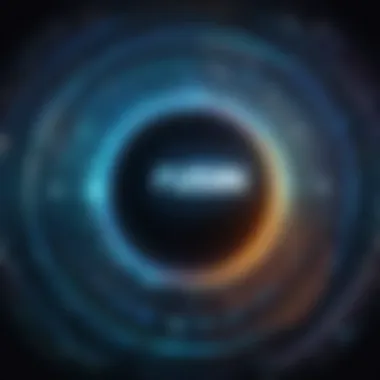 An abstract representation of coding languages merging with entertainment technology, symbolizing the fusion of computer science and infotainment.