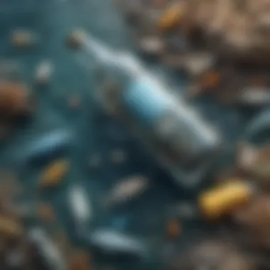 Plastic Pollution on the Seabed Plastic bottles and bags littering the seabed