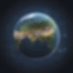 Aerial view of airline routes crisscrossing the globe