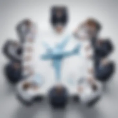 Strategic Planning: Airline Executives Meeting Airline executives strategizing in a boardroom meeting