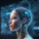 A conceptual representation of artificial intelligence algorithms analyzing data.