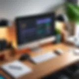 A creative workspace showcasing design tools and software used by web designers.