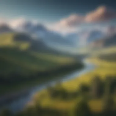 Tranquility of the Midwest Landscapes Majestic mountain range in the heart of the Midwest