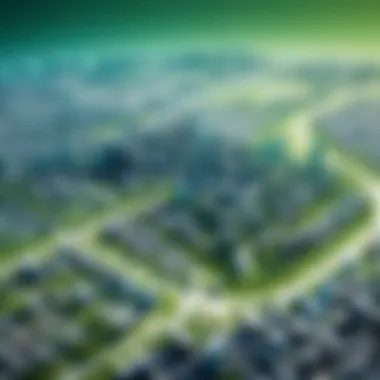 Urban Planning with GIS A detailed map showcasing urban planning zones and green spaces