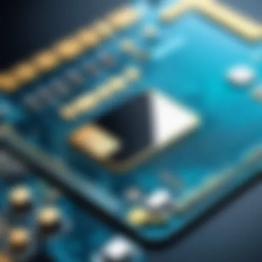 Close-up of a smart card showcasing its intricate design and chip technology